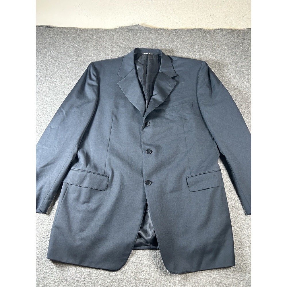 Canali Blazer Mens Eu 58L. Us 48L Navy Wool 3 Button Sport Coat Italy Jacket